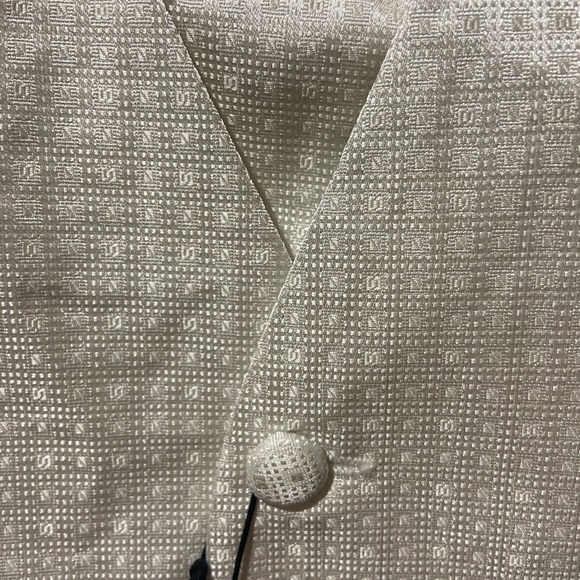 Kids Dream Ivory Square Pattern Vest Tie Set Boys and Youth - Picture 4 of 4